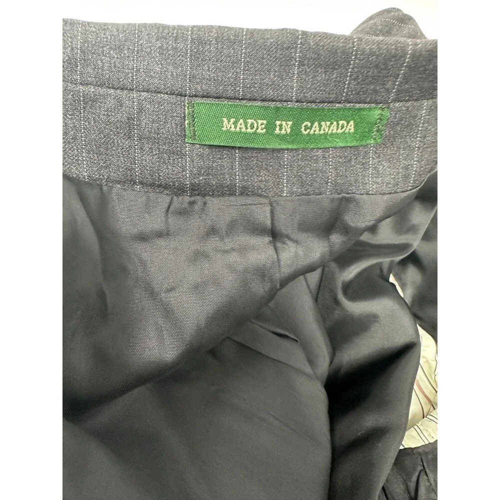 Ralph Lauren Blazer Mens Sport Coat Jacket 40R Gray Pinstripe 2 Button 100% Wool